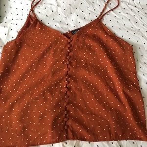 Orange polka dot tank top
